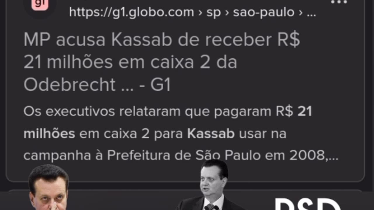 O LADRÃO KASSAB DO PSD 21 MILHÕES DA LAVA-JATO.