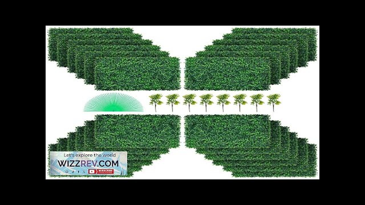 VEVOR Artificial Boxwood Panel UV 24pcs Boxwood Hedge Wall Panels Artificial Grass Review