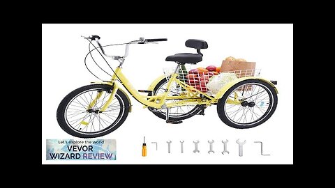 VEVOR Adult Tricycles Bike 7 Speed Adult Trikes 24 Inch Three-Wheeled Bicycles Review