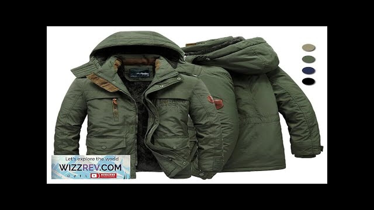 Big Size Multi-pocket Men's Winter Jacket Fleece Linning Outdoor Parka Coat Hooded Review