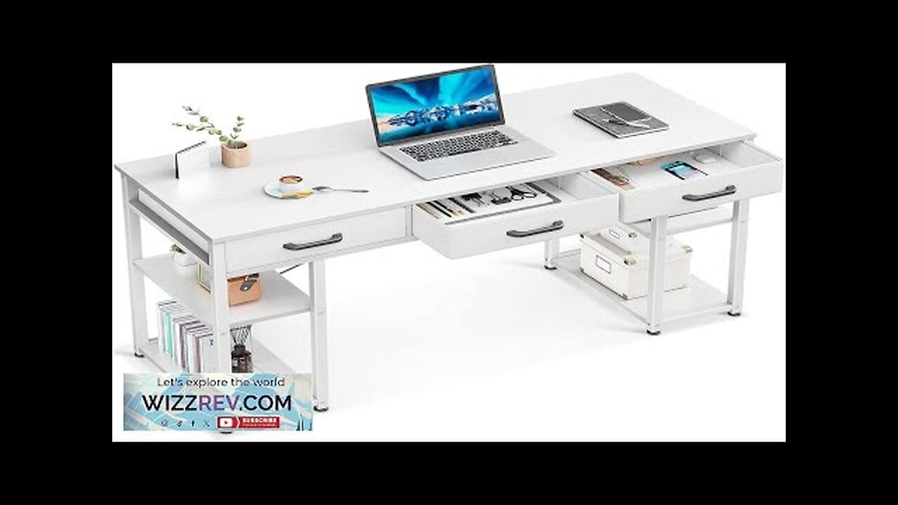 ODK Office Small Computer Desk: Home Table with Fabric Drawers & Storage Review