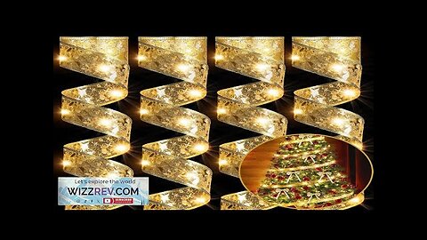 Sherr 4 Pcs 79ft Christmas Ribbon Lights Christmas Tree Decorations 240 LED Review