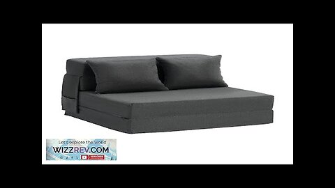 Folding Sofa Bed 3-in-1 Foldable Couch Bed with 2 Pillows Dark Grey Review