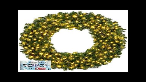 Christmas Wreath 48in Large Artificial Pre-Lit Fir Holiday Accentfor Door Mantel W/ Review