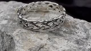 Hollow Celtic Sterling Silver Band