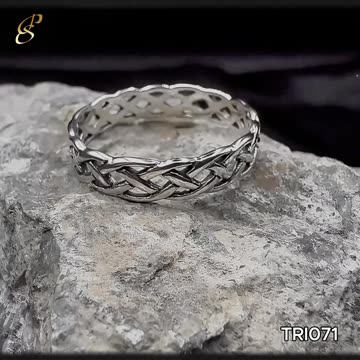 Hollow Celtic Sterling Silver Band