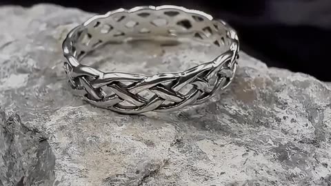 Hollow Celtic Sterling Silver Band