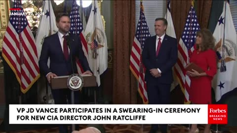 JUST IN- Trump's New CIA Director John Ratcliffe Sworn-In By VP JD Vance