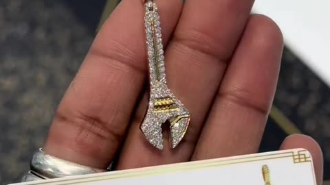 Certified Natural Diamonds Wrench Custom Pendant