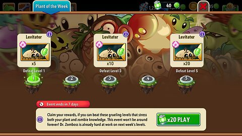 Plants vs Zombies 2 - Plant of the Week - Levitater - February 2025