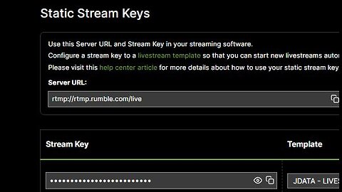 Rumble - LIVE STREAM SETUP WITH STATIC STREAM KEYS - JDATA