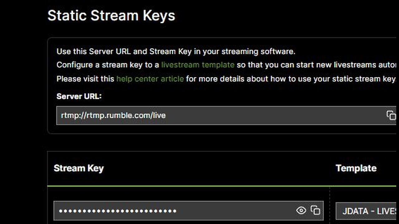 Rumble - LIVE STREAM SETUP WITH STATIC STREAM KEYS - JDATA