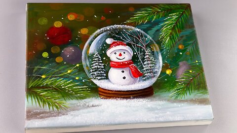 Cozy Snowman Acrylic Painting Tutorial _ Step-by-Step Winter Painting for Christmas