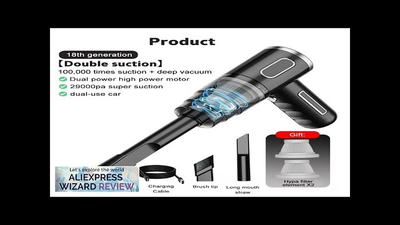 29000Pa Wireless Car Vacuum Cleaner Strong Suction Dust Catcher Cordless Handheld Wet Review