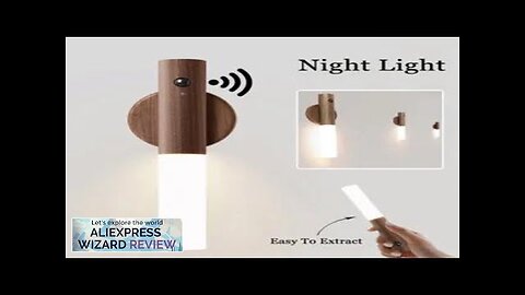 LED Wood USB Night Light Magnetic Wall Lamp Kitchen Cabinet Closet light Review