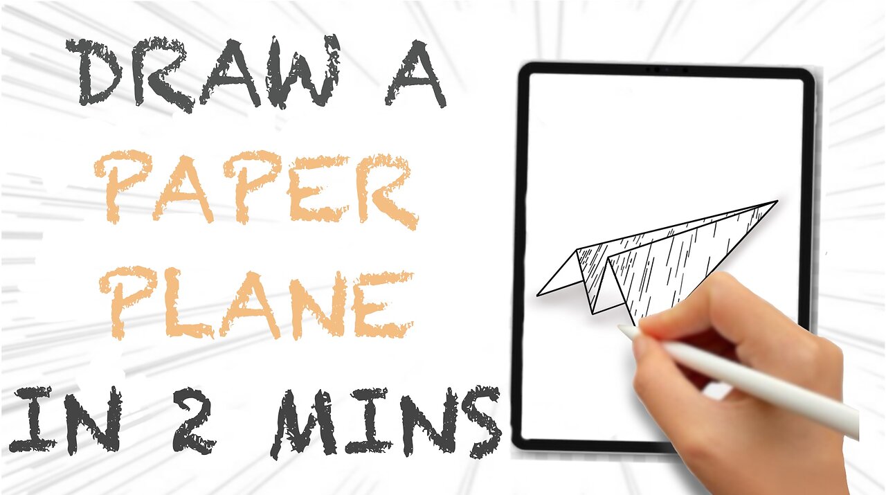 How to draw a paper plane in 2 minutes...learn with @QuickDrawHabit