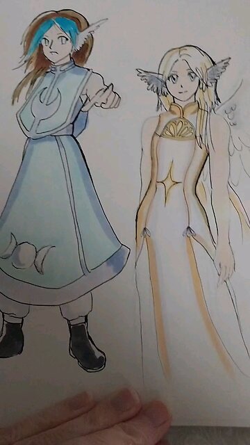 More drawings from a sketchbook/fantasy costume designs