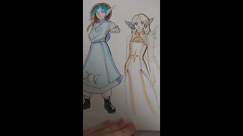 More drawings from a sketchbook/fantasy costume designs