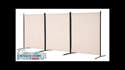 Room Divider 3 Panel Fabric Room Privacy Screen for Office Bedroom Beige Review