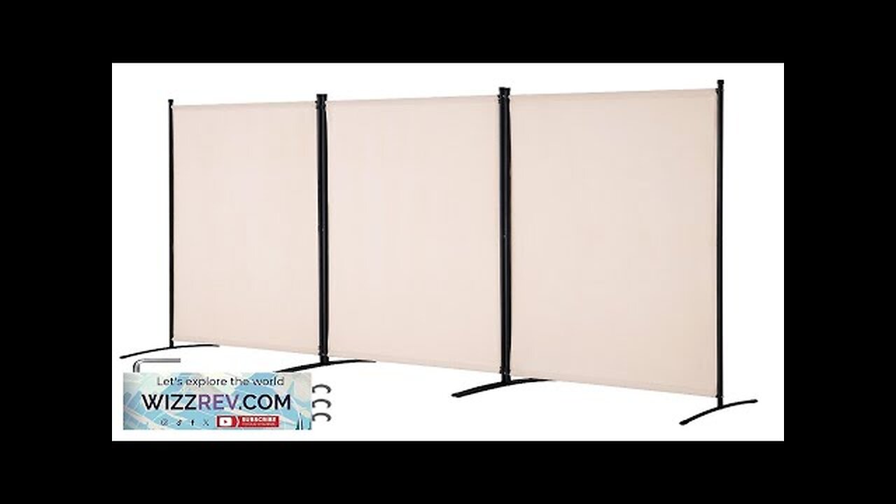 Room Divider 3 Panel Fabric Room Privacy Screen for Office Bedroom Beige Review