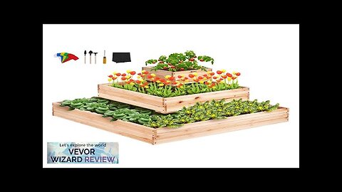 VEVOR Wooden Raised Garden Bed Planter Box 44.5x44.5x20.1" Flower Vegetable Herb Review