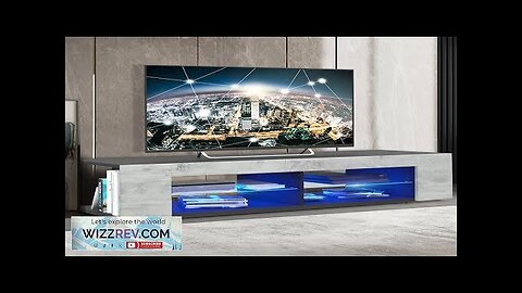 Woodyhome High Gloss TV Stand with LED Lights Modern TV Console Storage Review