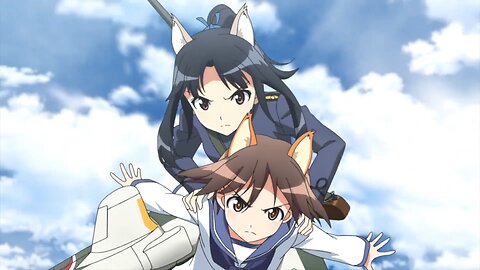 Strike Witches: Road to Berlin - Yoshika and Shizuka fighting a Neuroi