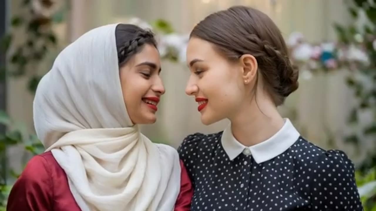 Muslim Hijab Girl *Kisses* in a Private Room | Lesbian Kissing Video