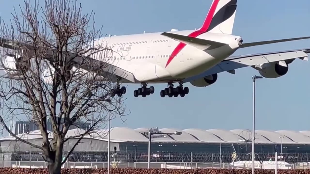 Emirates Airbus A380 landing moment ✈️
