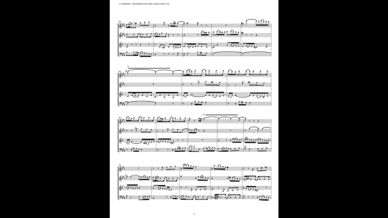 J.S. Bach - Well-Tempered Clavier: Part 1 - Fugue 15 (Woodwind Quartet)