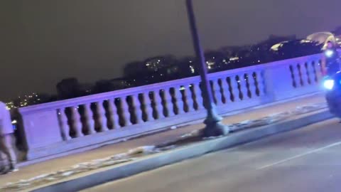 Several cars just went over the bridge into the water in Washington DC