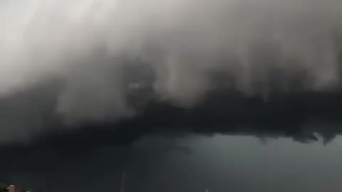 Rare and Scary Shelf Cloud over Encarnacion Paraguay