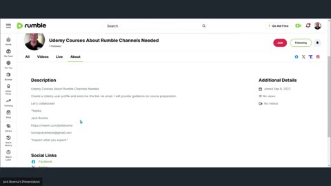 Udemy Courses About Rumble Channels Needed