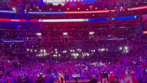 VIllage People join TRUMP on stage at Capital One Arena in DC