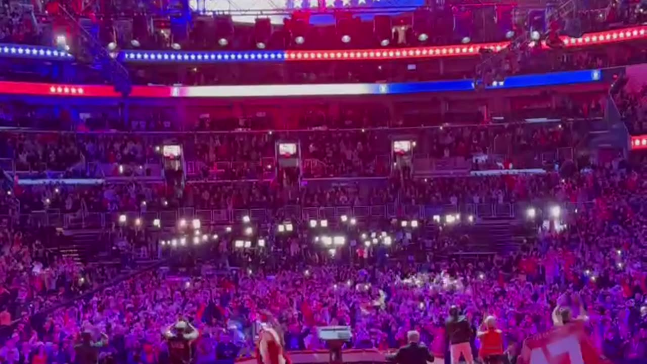 VIllage People join TRUMP on stage at Capital One Arena in DC