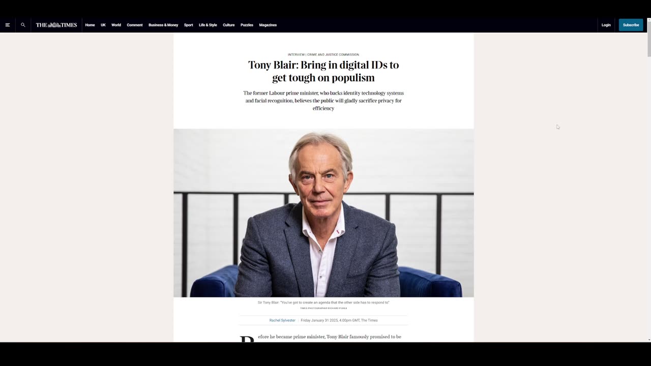 Tony Blair wants Britain ALL IN on digital ID and facial recognition!