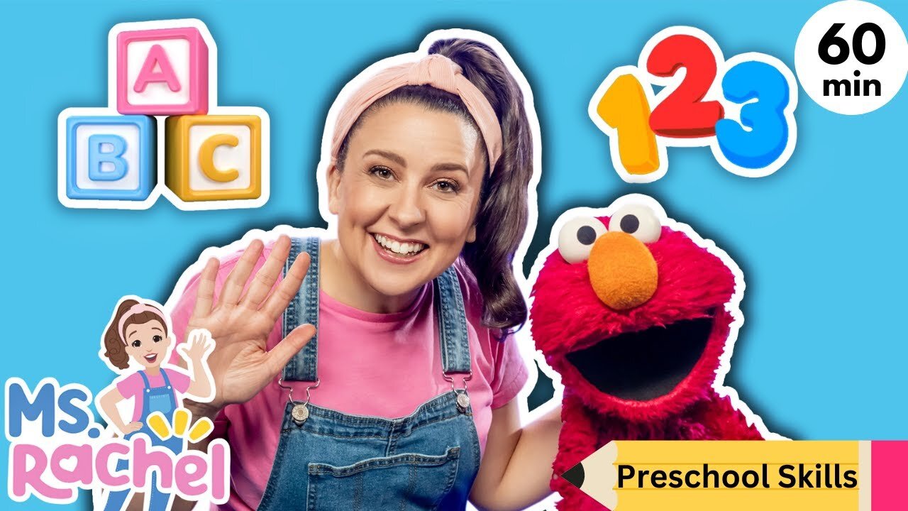 Ms Rachel & Elmo Get Ready For School - ABC Song, Numbers, Colors - Toddler & Preschool Learning