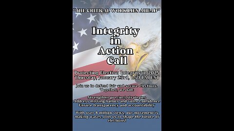 "INTERGRITY IN ACTION": NATIONWIDE CALL W/ SPECIAL GUESTS!!