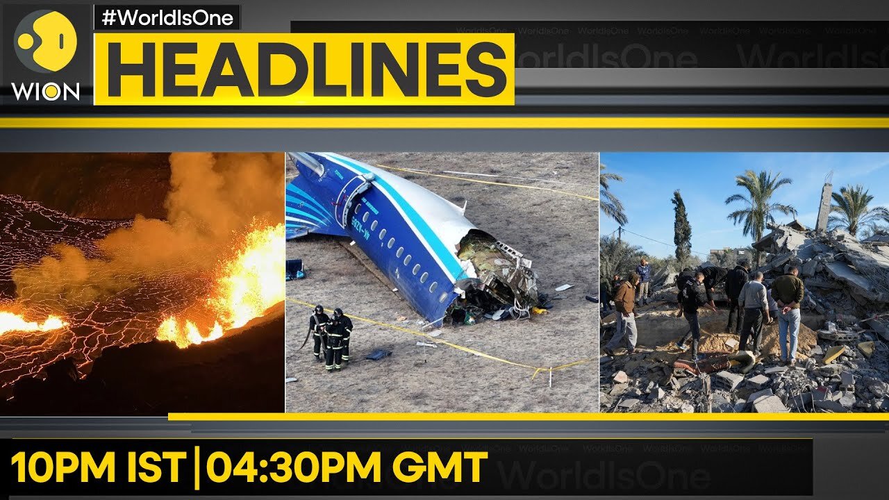 Azerbaijani Jet Crash: 38 Killed | Hamas: 23 People Killed In Israeli Attack | WION Headlines