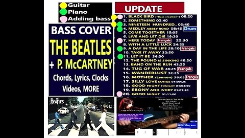 Bass cover BEATLES +McCartney __ Chords real-time, Lyrics, Tutorials, MORE