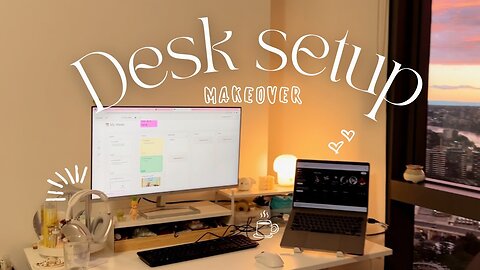 2024 Aesthetic Desk Makeover🧸| cozy desk setup, new home office for productivity, minimal aesthetic