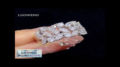 LUOWEND 18K White Gold Rings Luxury Shiny Design Real Natural Diamond Engagement Review