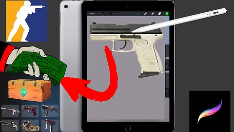 Learn CS2 Skin Making Live Procreate CSGO Skins Recreating P2000 Ivory