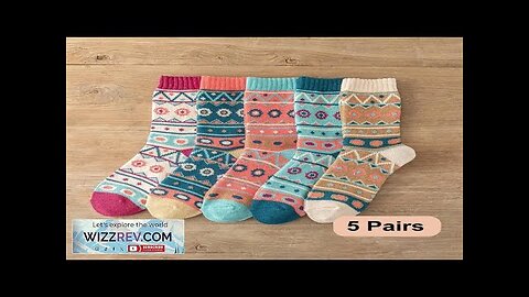 5 Pairs New Man Women Thick Winter Warm Socks Retro Style Dot Review