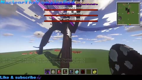 Minecraft Mob battle Witherstorm vs Sirenhead vs chaos guardian