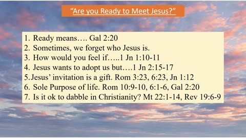 Are you Ready to Meet Jesus?