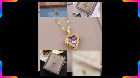 Necklace for Women Colorful Crystal Ocean Heart Pendant