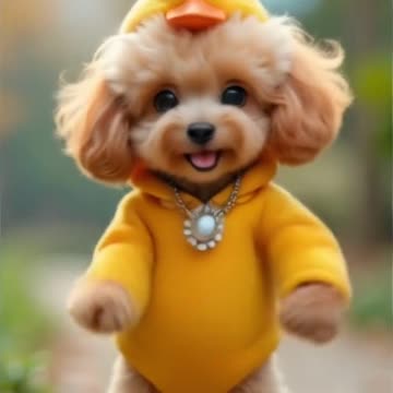 Dog In Duck Costume Dancing