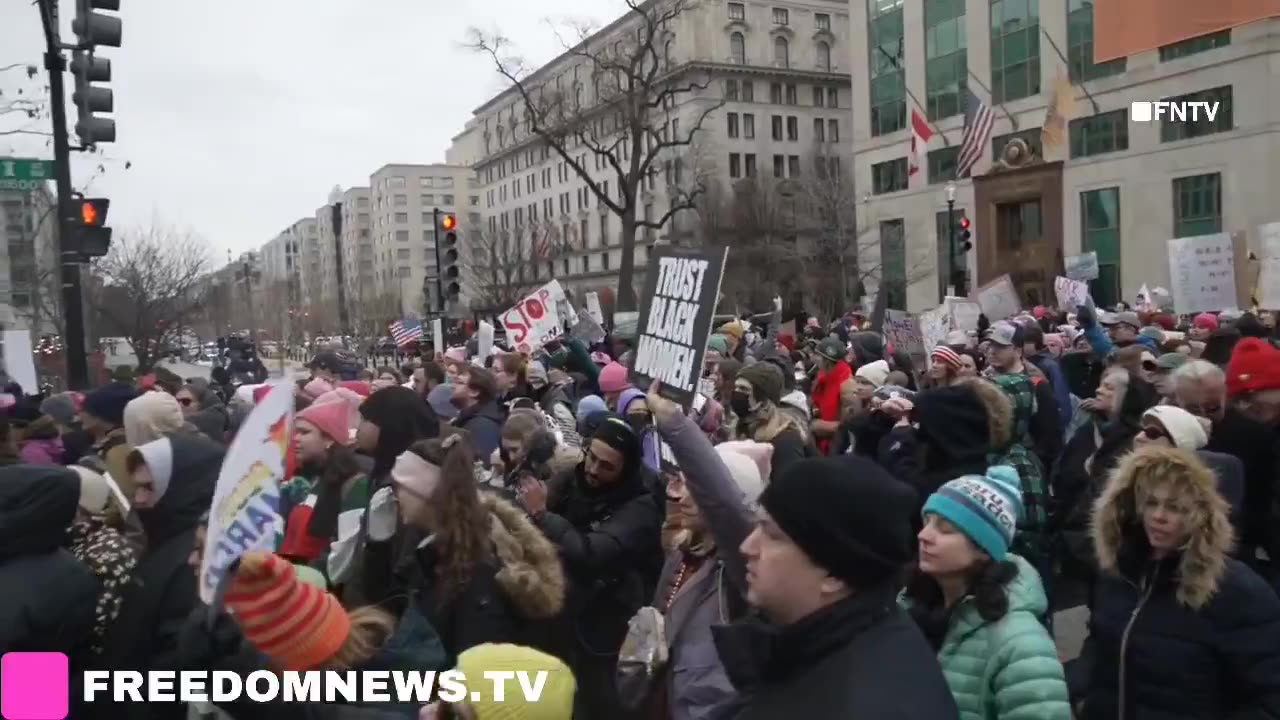 "F**k Trump!" and "Trans Lives Matter!" Crowds Chant as they protest Trump's Innaguaration