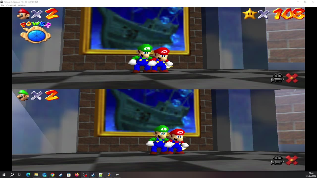 Super Mario 64 Multiplayer Splitscreen [Remaining RA] - Coin-Rush in Jolly Rogers Bay [NC]